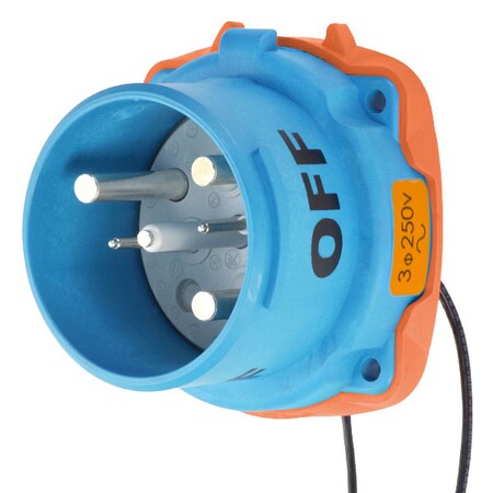 Meltric Pin & Sleeve Receptacle, 100 A, 250V AC, Three Phase, 3 Pole, Screw Terminals Wire Connection Type 33-68173-C-K07-972